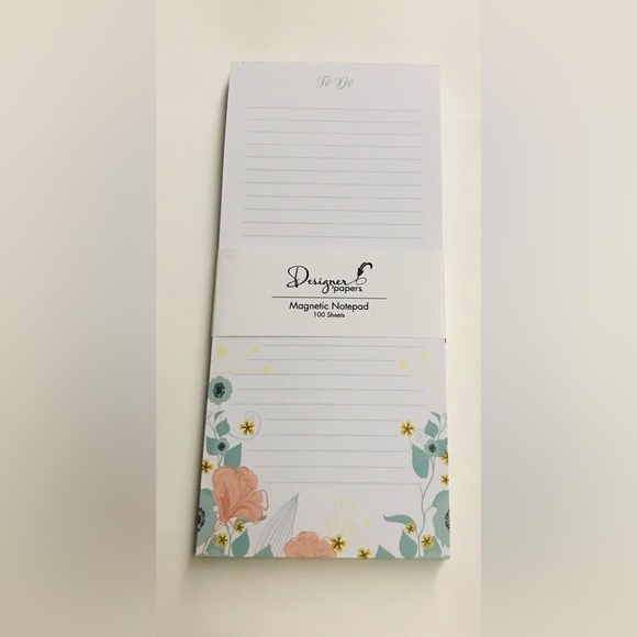 New Designer Papers Floral Magnetic Notepad “To Do” on Top 100 Lined Sheets - Picture 7 of 11